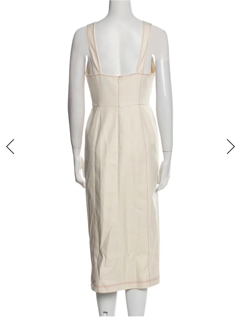 Alexis Cream Dress with Orange Front Panel